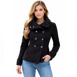 H&M Black Peacoat